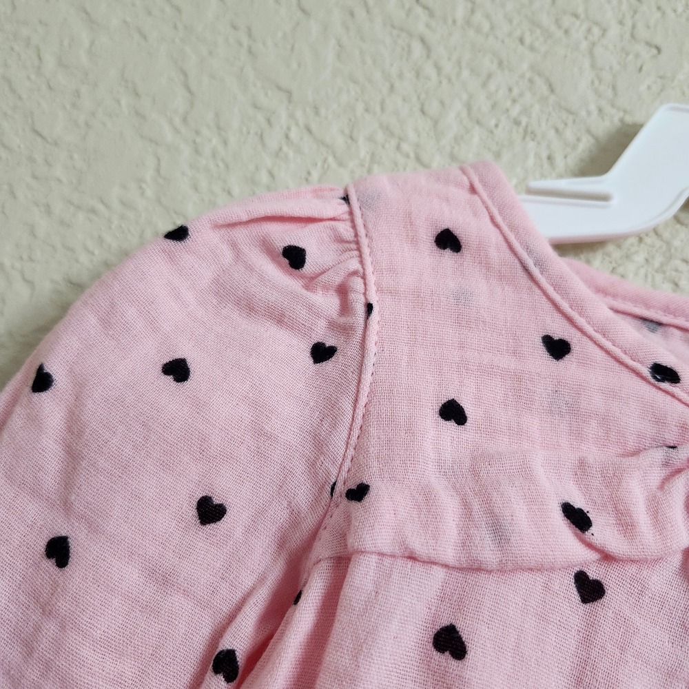 NEW Cat Jack Baby Girl Pink Heart Print Long Sleeve Dress & Bloomers Set 3-6M - Picture 12 of 16
